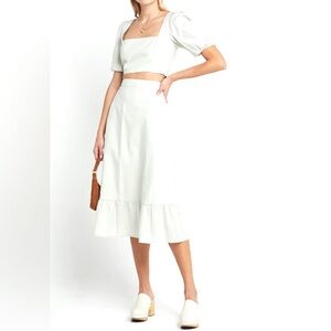 O.p.t. Cotton blend Sana Two Piece Set in White Size Small